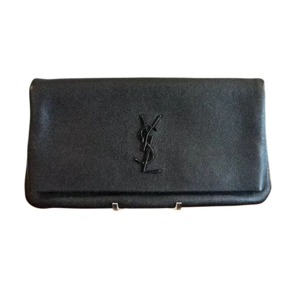 Yves Saint Laurent West Hollywood Flap Clutch Black Leather - Picture 8 of 9
